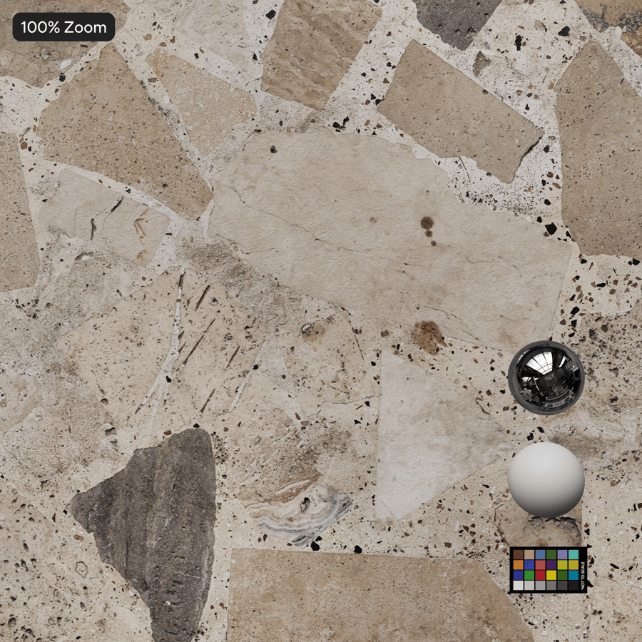 Ceramic Mosaic on Stone Tile Texture, White