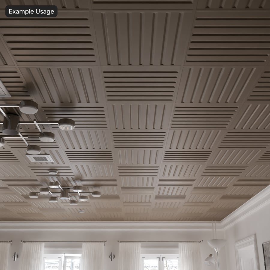 Cross Paneled Drop Πλακάκια οροφής υφή, μπεζ