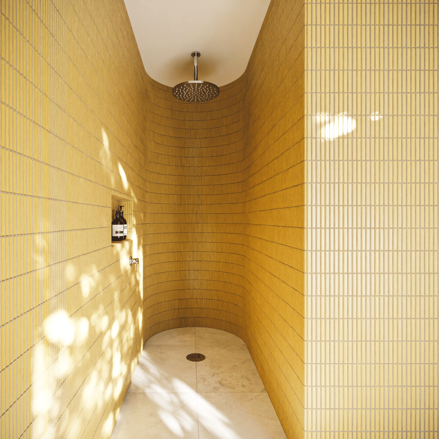 Textura de azulejo cerâmico brilhante Yubi, amarelo