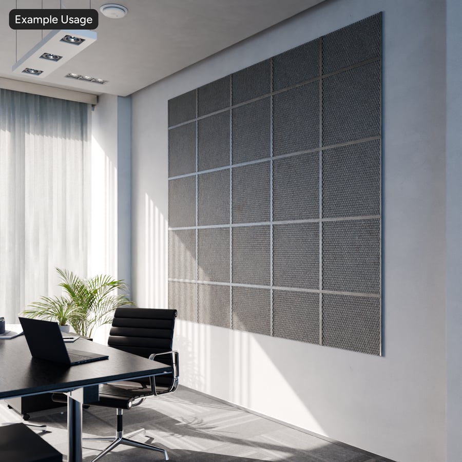 Square Metal Acoustic Texture, Dark Chrome
