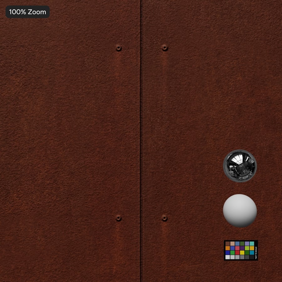 Corten Weathering Steel Panel Texture, Rust Orange