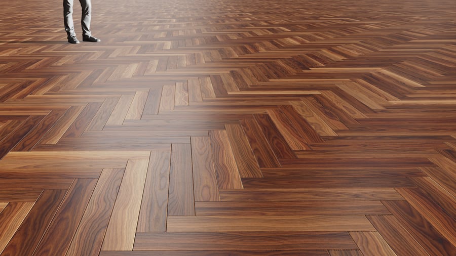 Natural Herringbone Pattern Walnut Wood Flooring Texture