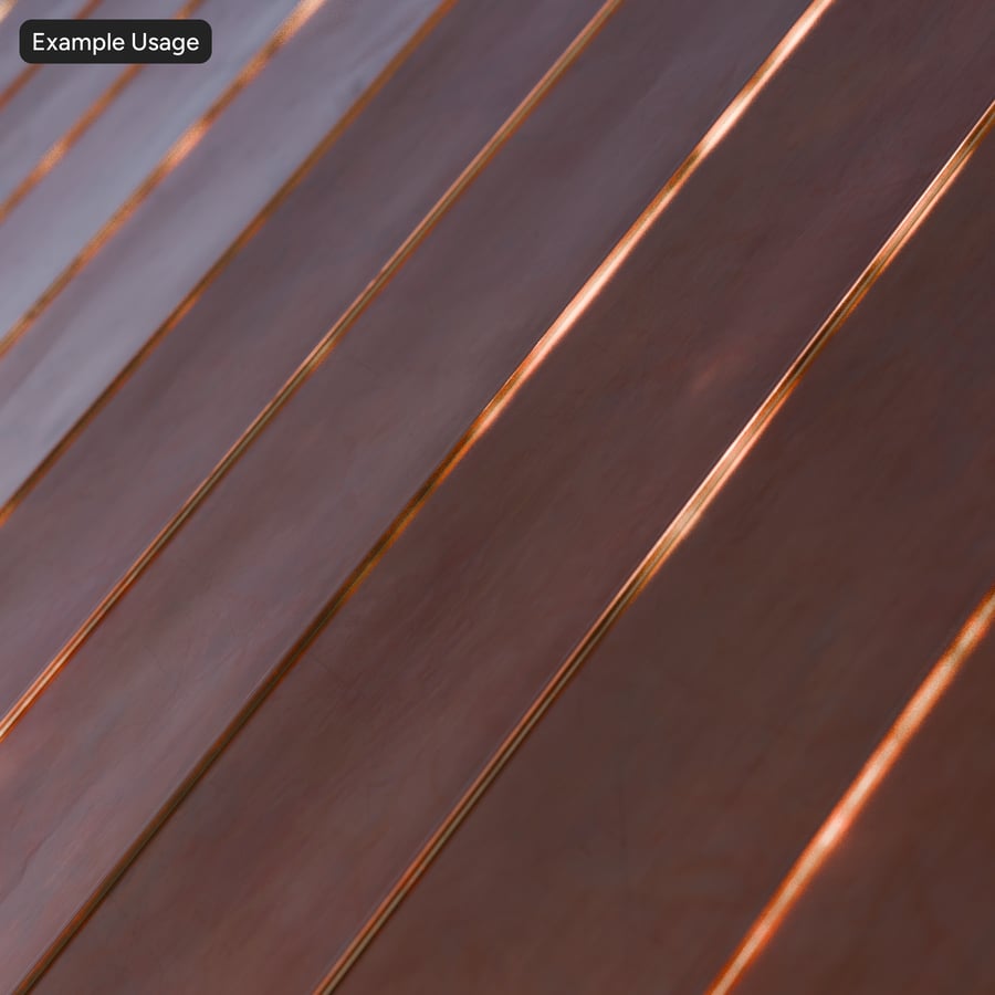 Textura de telhas verticais compridas de cobre