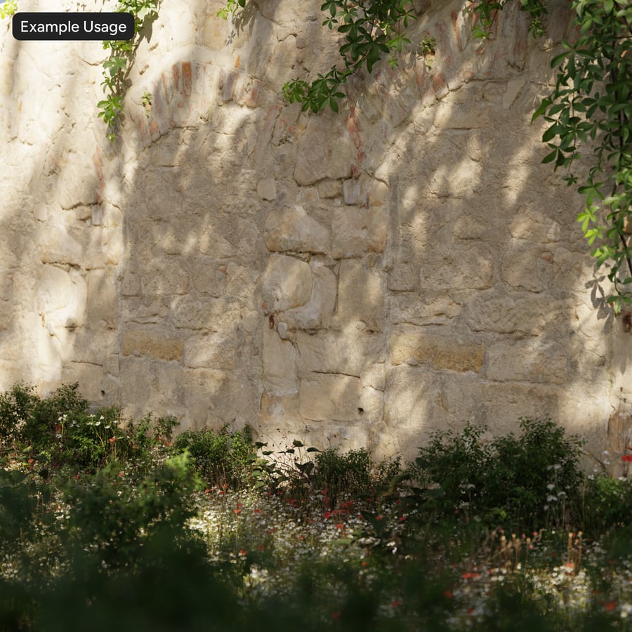 Texture murale en moellons d'arche, beige