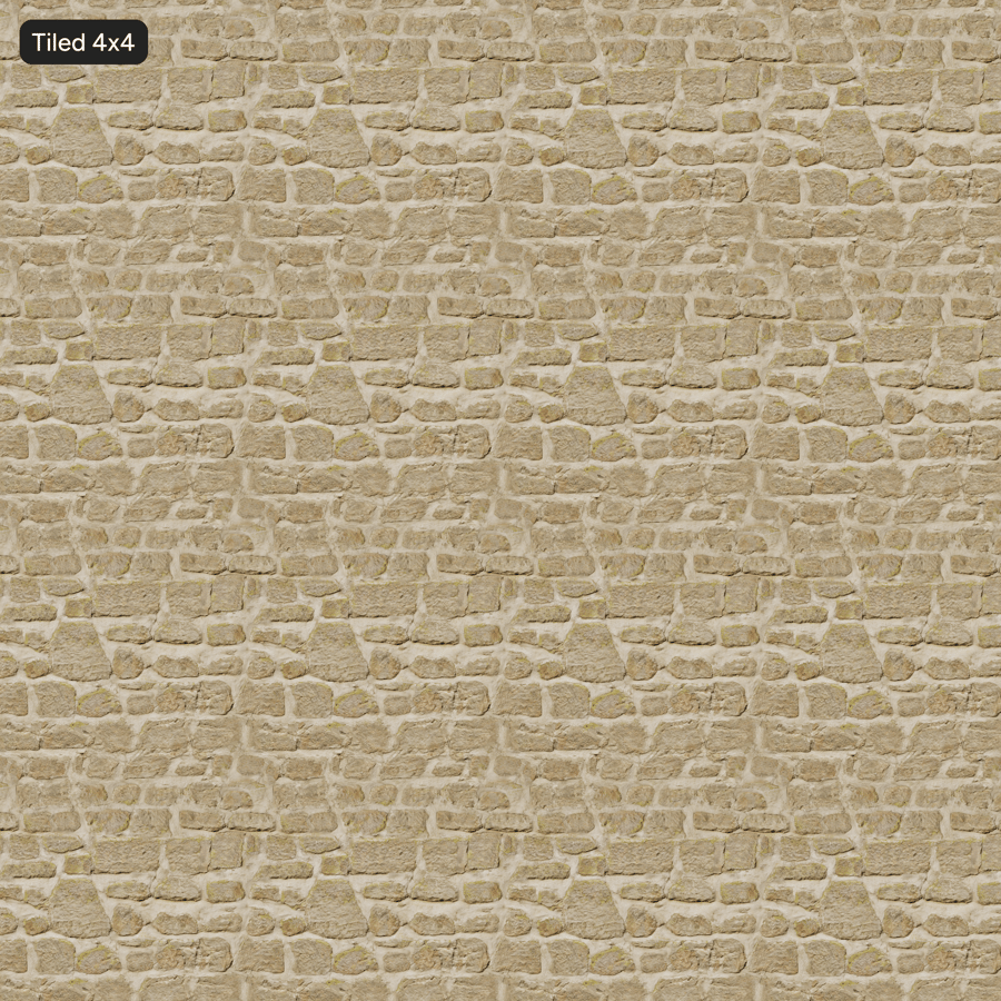 Mossy Rubble Stone Wall Texture, Beige