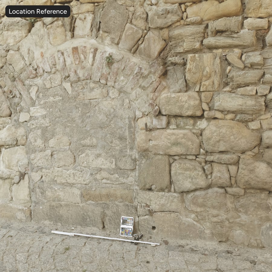 Texture murale en moellons d'arche, beige