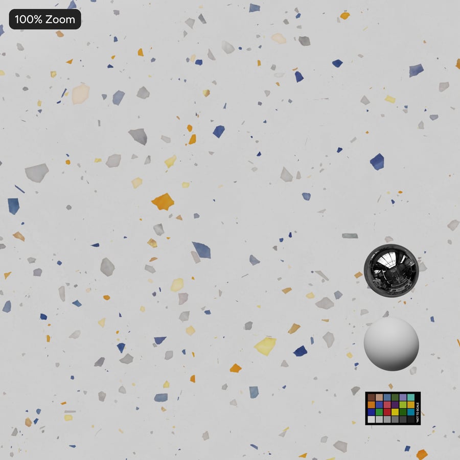 Speckled Gems Terrazzo Texture, branco