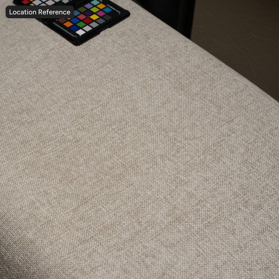 Slub gestreifter Möbelstoff mit Struktur, beige-weiß
