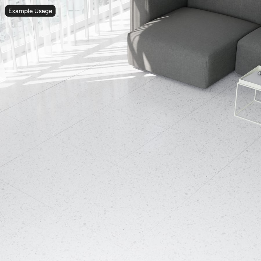 Square Venetian Terrazzo Glossy Tile Texture, White