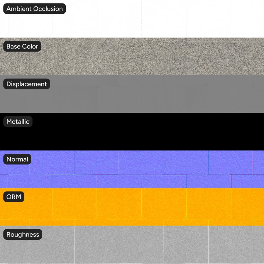 Staggered Granite Paving Slab Texture, Grey