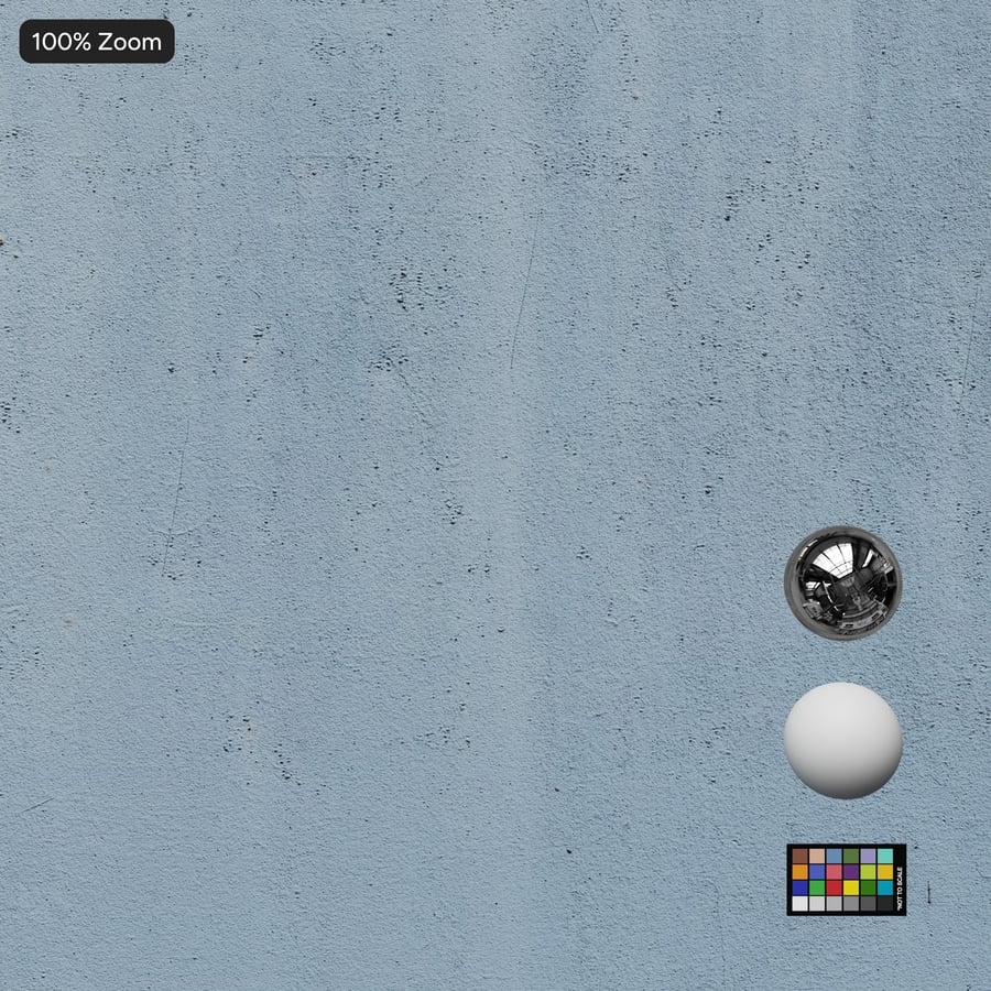 Painted Metal Wall with Streaks, Blue