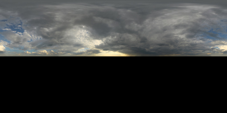 Cloudy Sunset Outdoor Sky HDRI, Grey