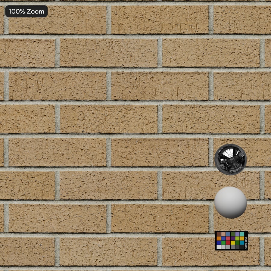 Dragfaced Running Bond Brick Wall Texture, Beige