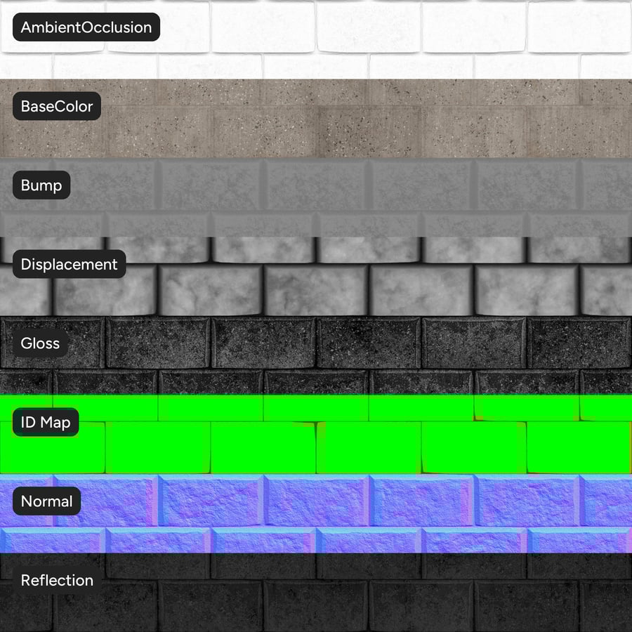 Pitted Running Concrete Block Wall Texture