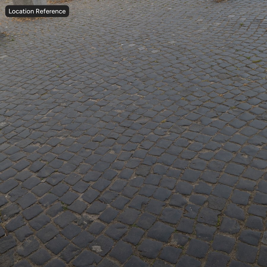 Textura de piso de paralelepípedos ondulados