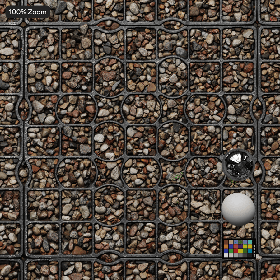 Compact Grid Gravel Ground Texture