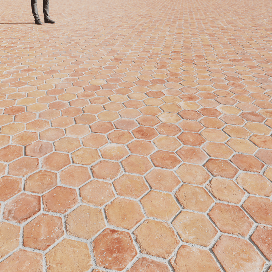Hexagonal Terracotta Tile Texture