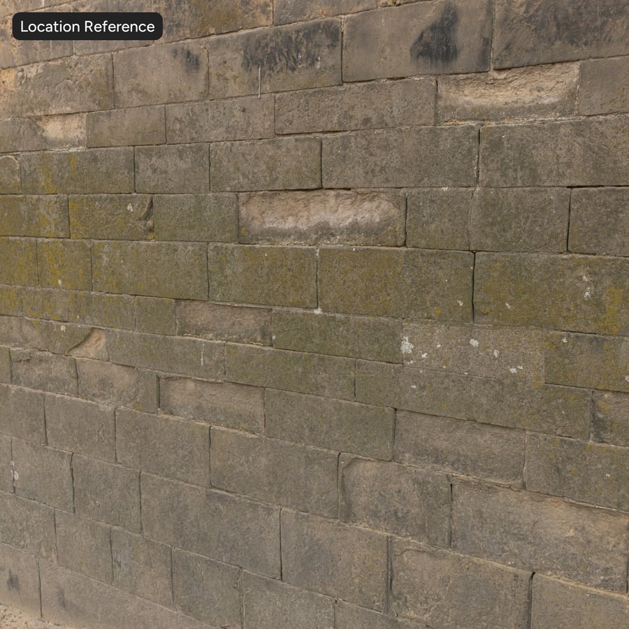 Texture de mur en blocs de grès épaufrés, beige