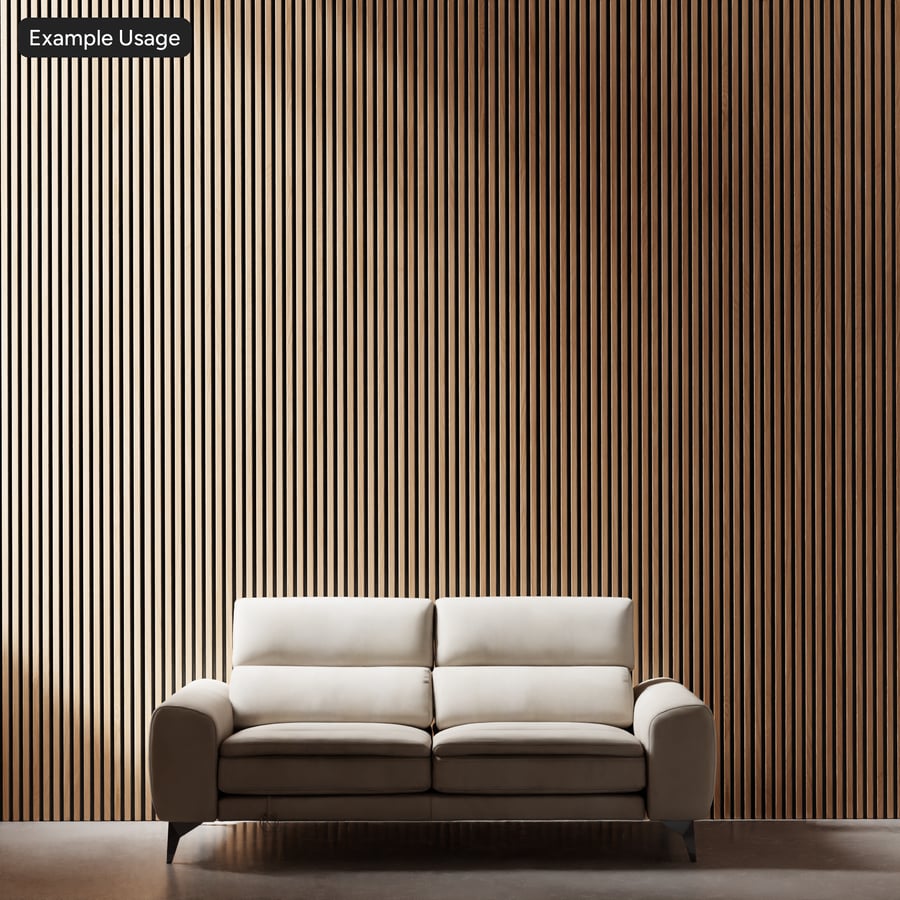 Veneer Wood Slat Panel Wall Texture, Natural Oak
