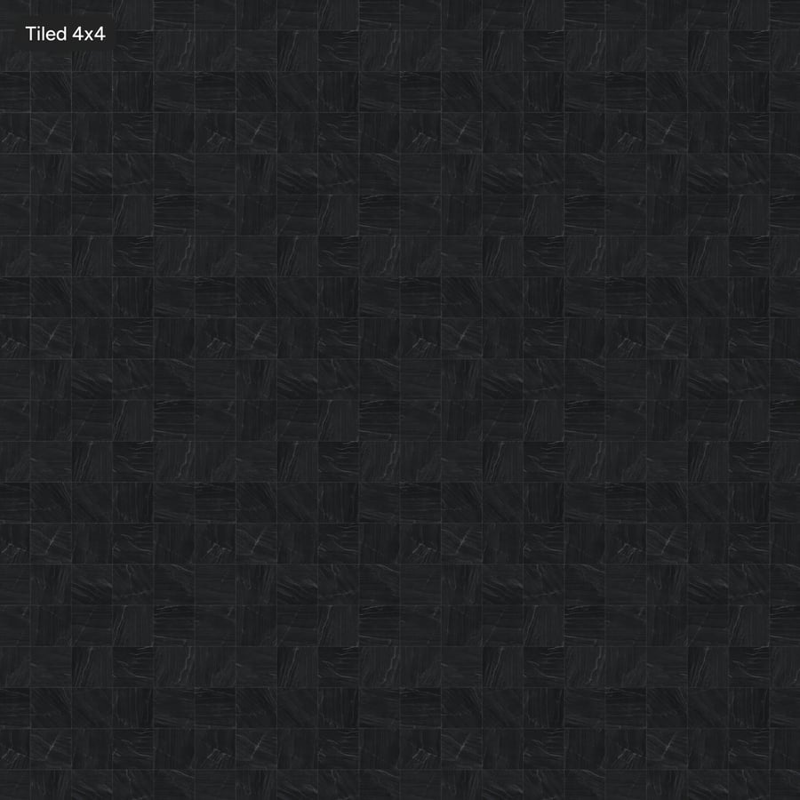 Square Quartzite Matte Tile Texture, Electric Black