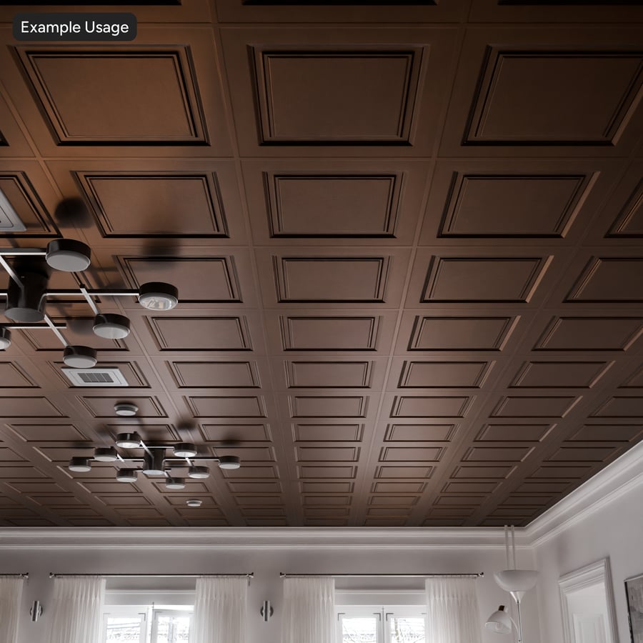 Dalle de vinyle gaufrée texture plafond, bronze