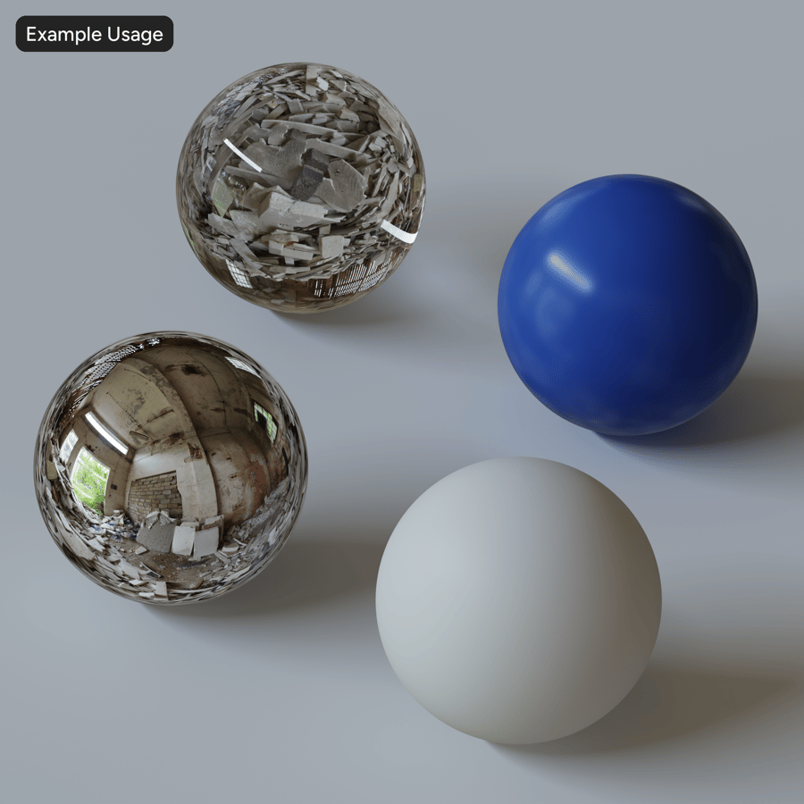 Terk Edilmiş Taş İç Mekan HDRI, Kapalı Hava Gün Işığı