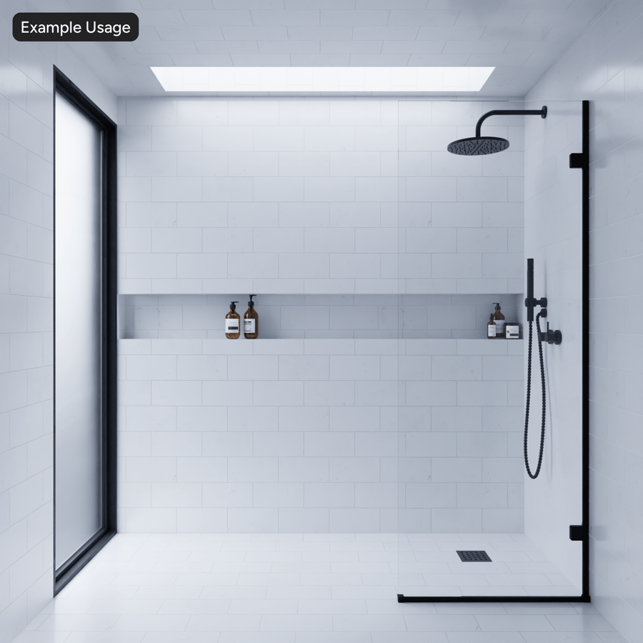 Kết cấu gạch đá Marble vân chìm chữ nhật, trắng mờ