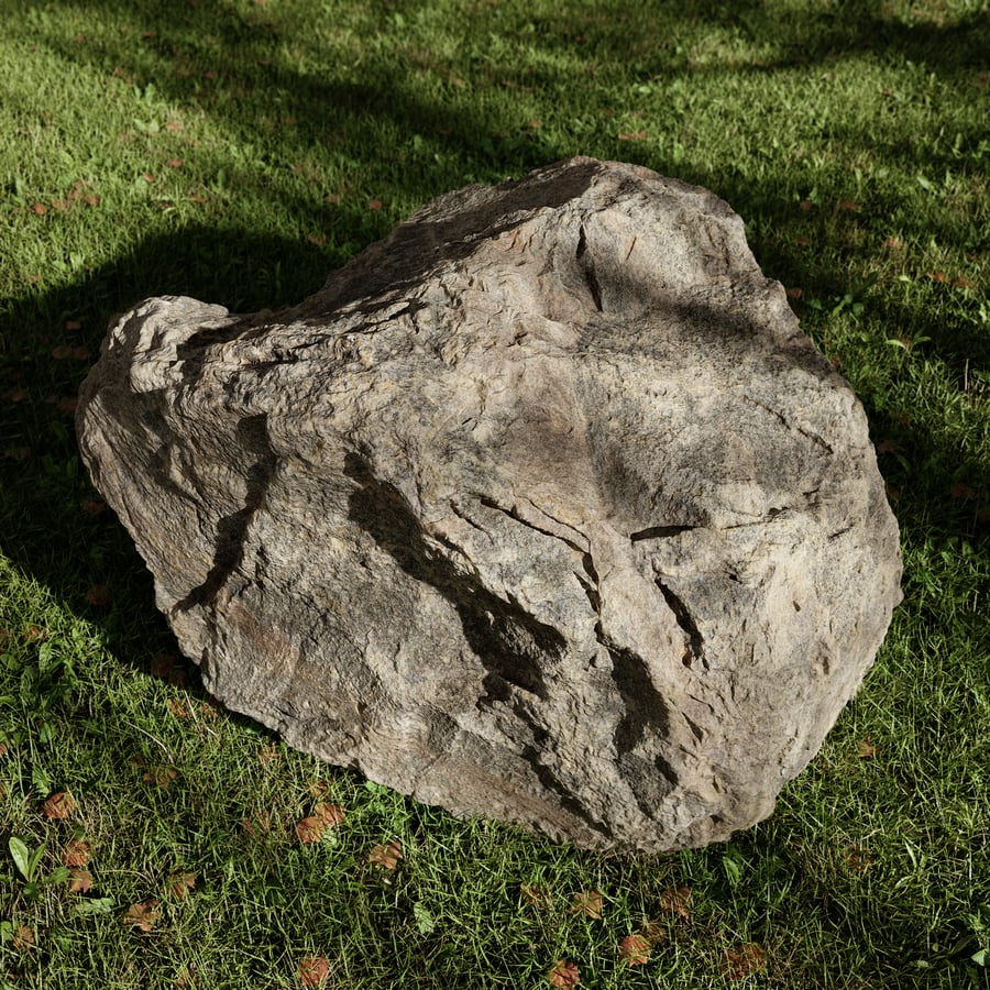 Warm Toned Ridged Tall Large Rock Boulder Model