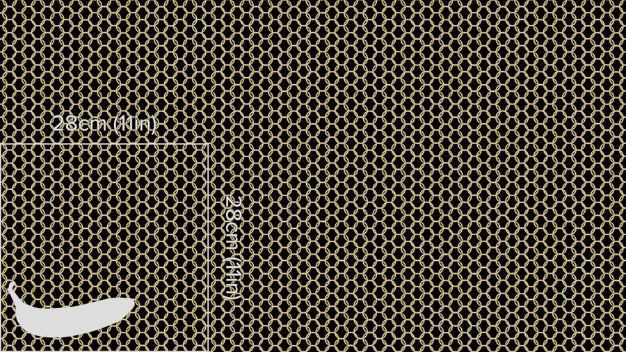 Thin Rounded Chainmail Metal Texture, Gold