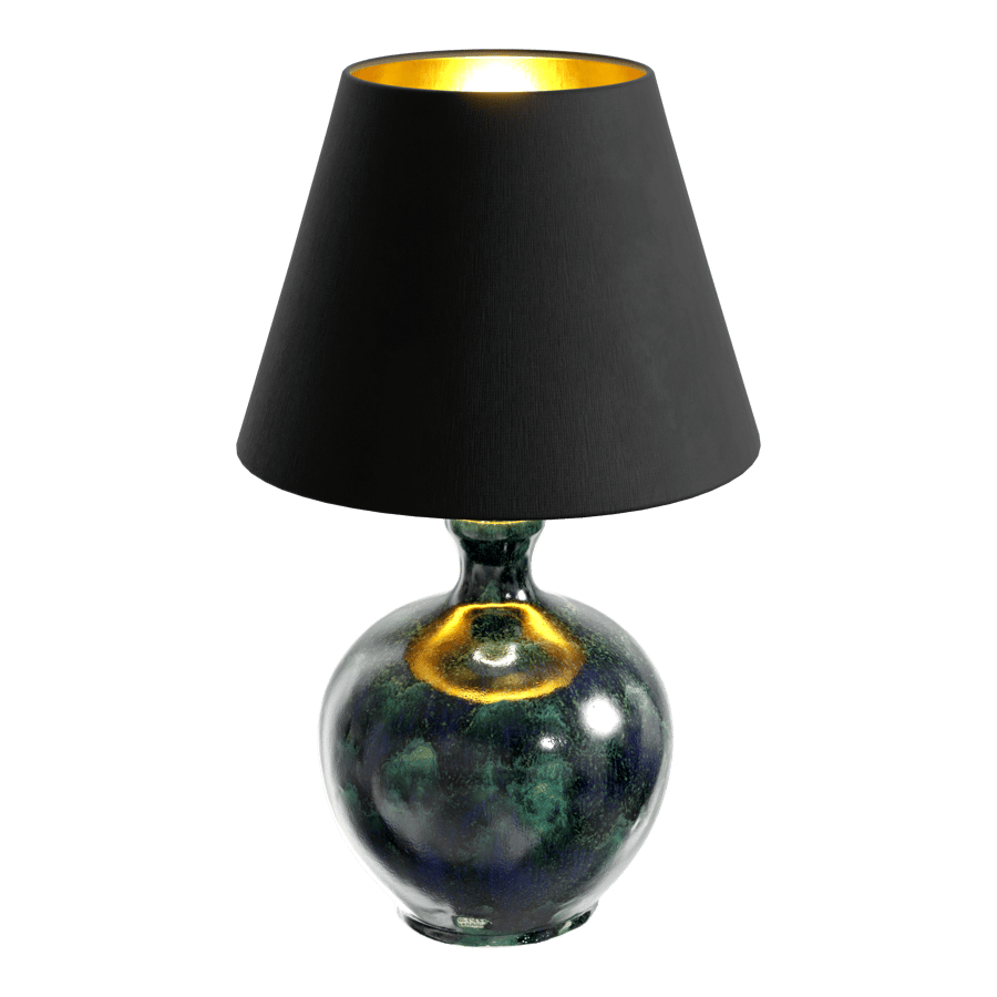 Eno Ceramic Olive Granada Shade Lamp Model, Green