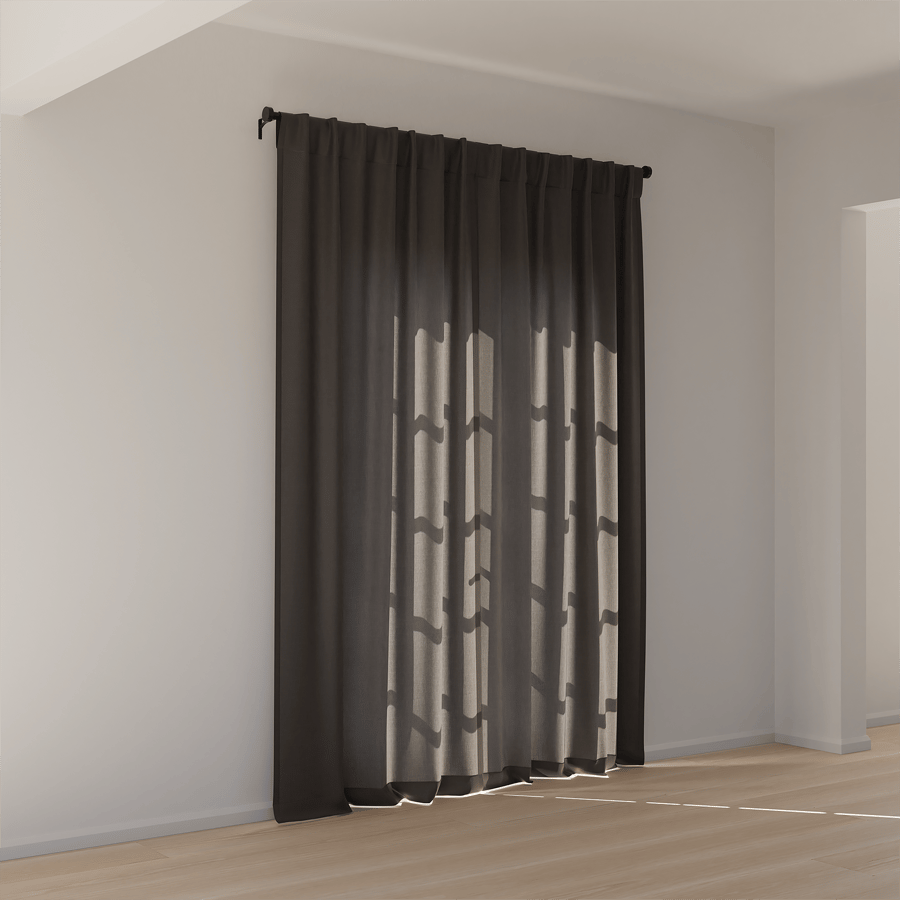 Closed Back Tab Curtain Model, Grey