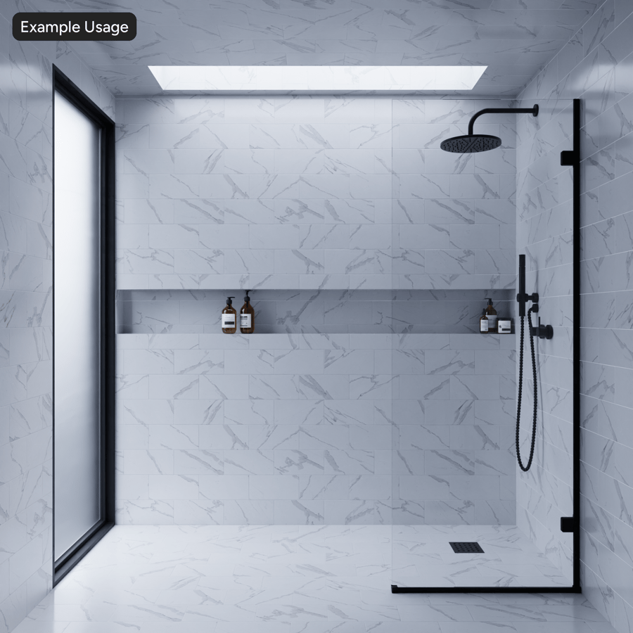 Rectangular Offset Marble Matte Tile Texture, Splashed White