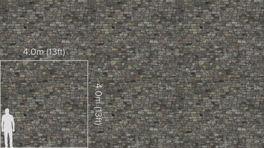 Small Mosaic Old Stone Brick Wall Texture