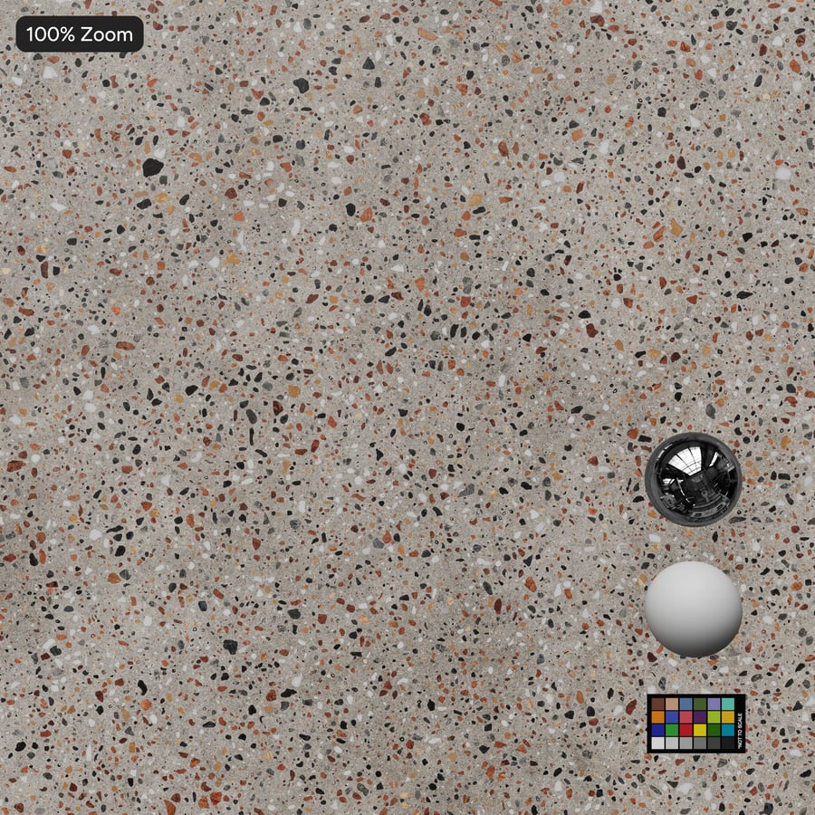 Matte Slab Standard Terrazzo Texture, Warm Grey