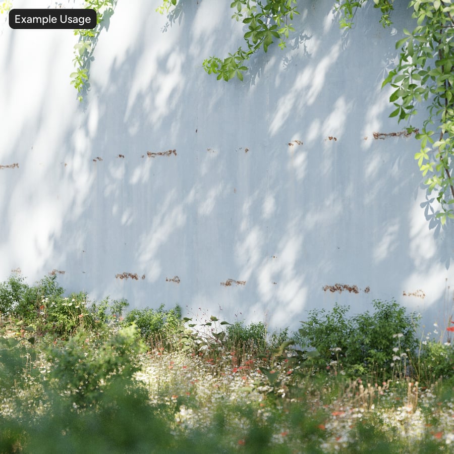 Painted Metal Wall with Streaks, Blue