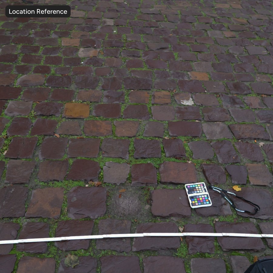 Grass on Cobblestone Paver textúra, piros