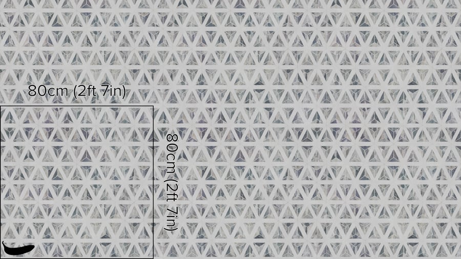 Textura de azulejo triangular em mármore mate, cinzento glacial