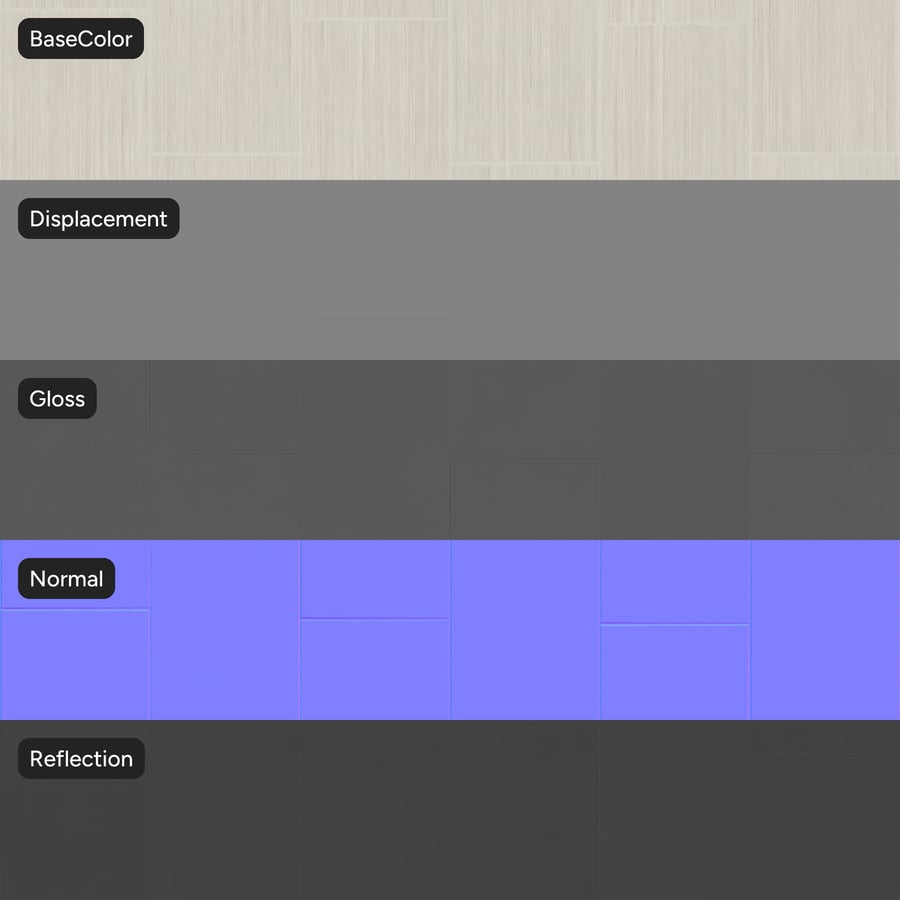 Rechthoekige keramische tegel met offsetrand, mat, beige
