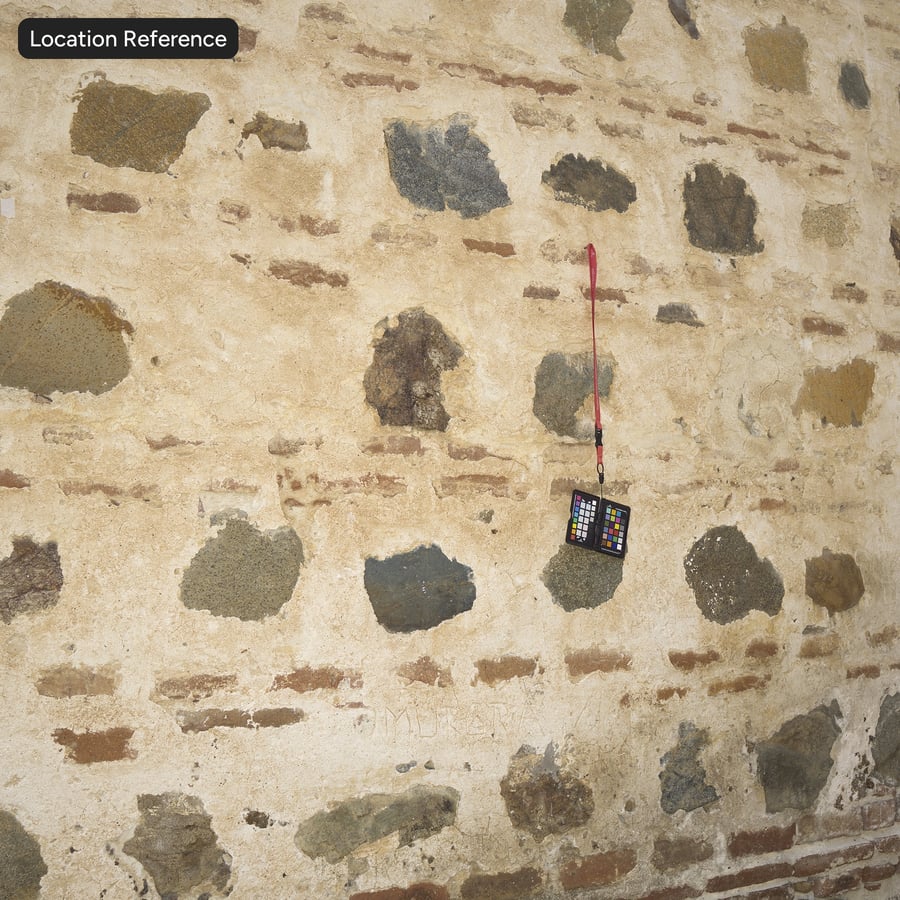 Texture de mur en briques et moellons superposés