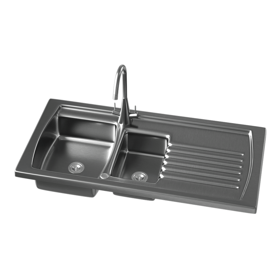 Raised Stainless Steel Kitchen Sink with Draining Board Model
