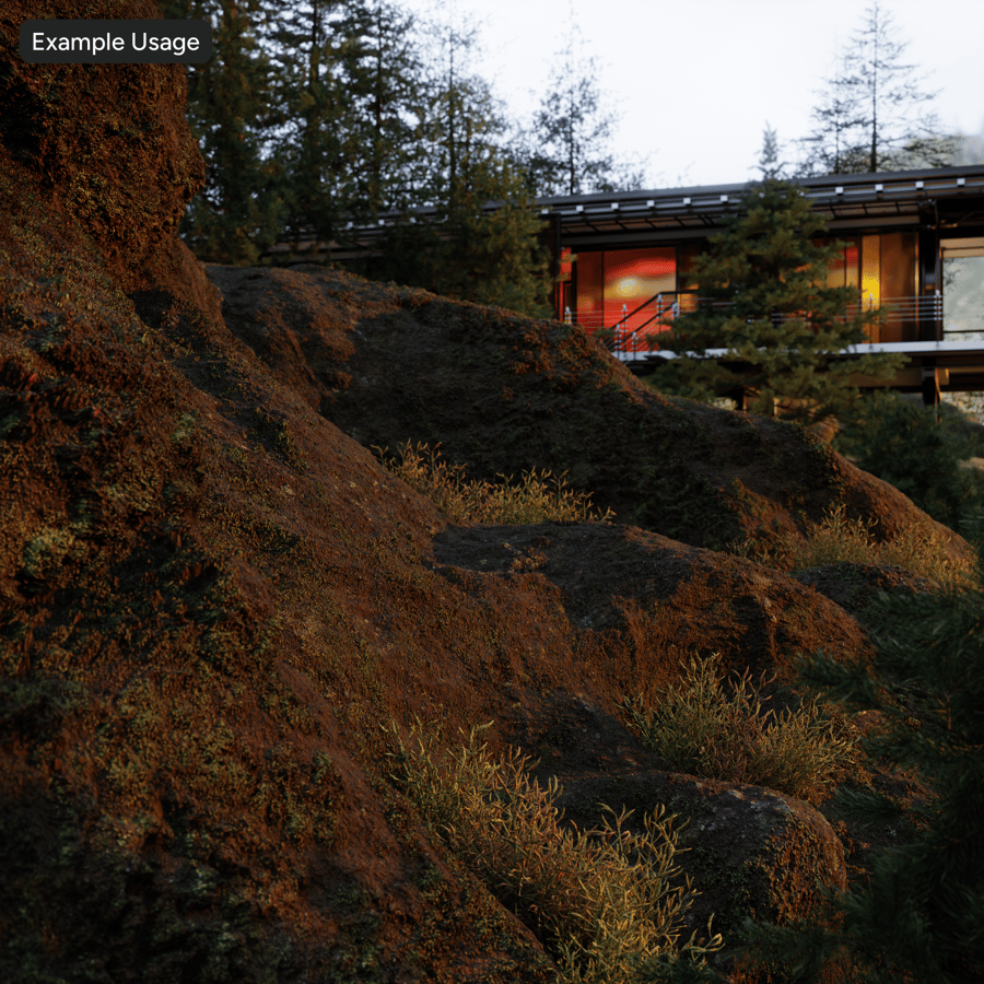 Textura de rocha de penhasco musgoso