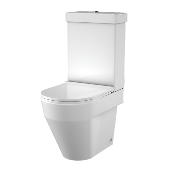 Moderný model toalety v kúpeľni, biely