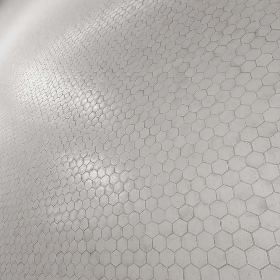 Rustic Hexagonal Terracotta Tile Texture, White