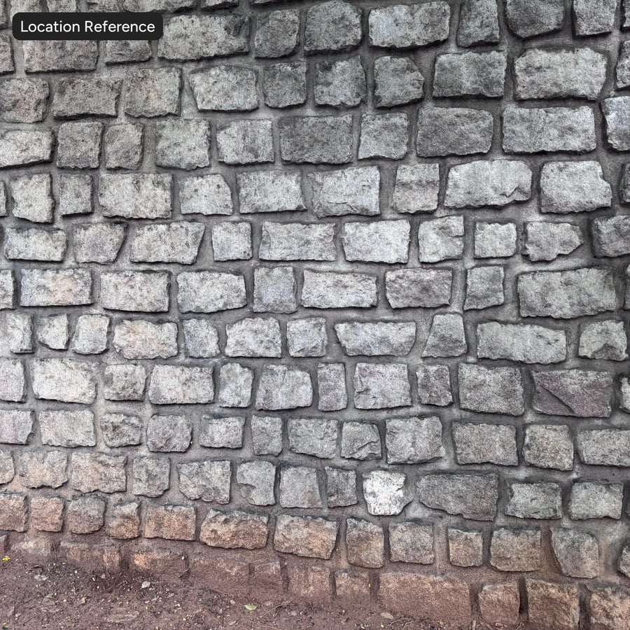 Granite Cobblestone Wall Texture, Dusty Taupe