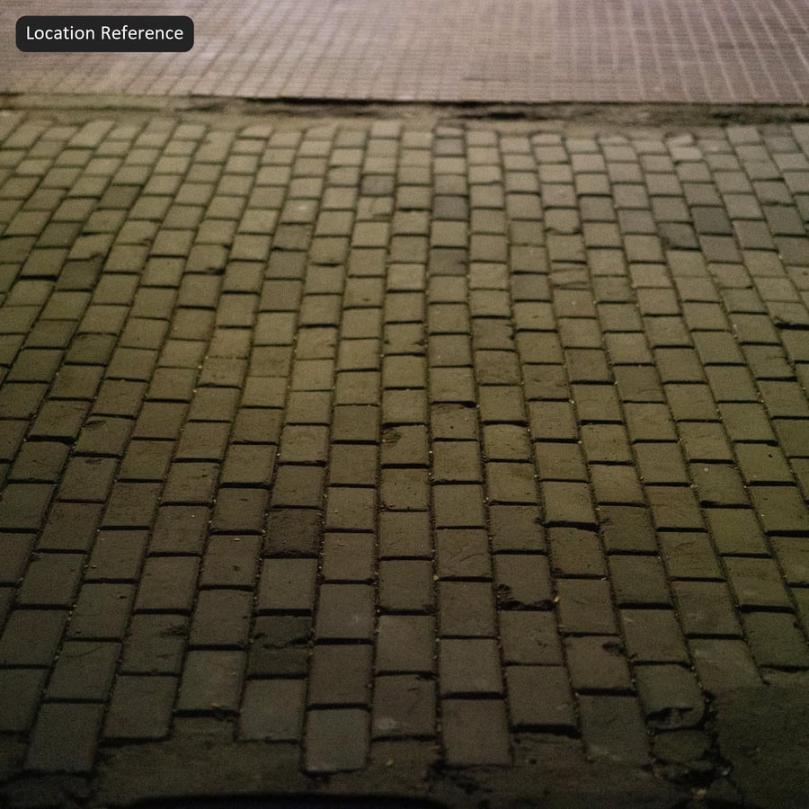 Текстура опавших листьев на брусчатке