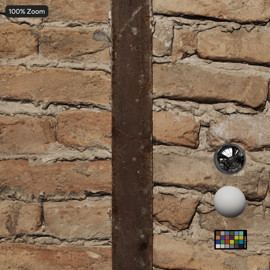 Arched Weathered Brick with Grid Ceiling Texture