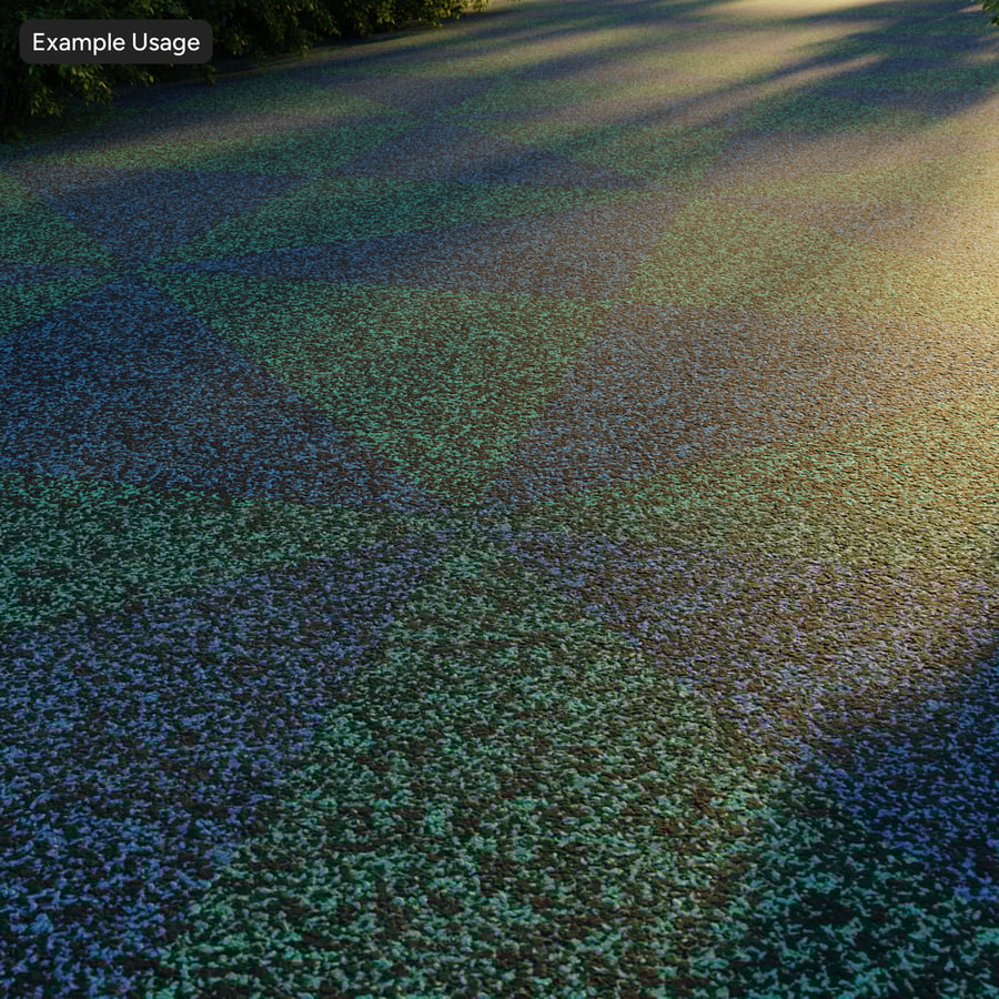 Manmade Grainy Rubber Mulch Texture, Green and Blue