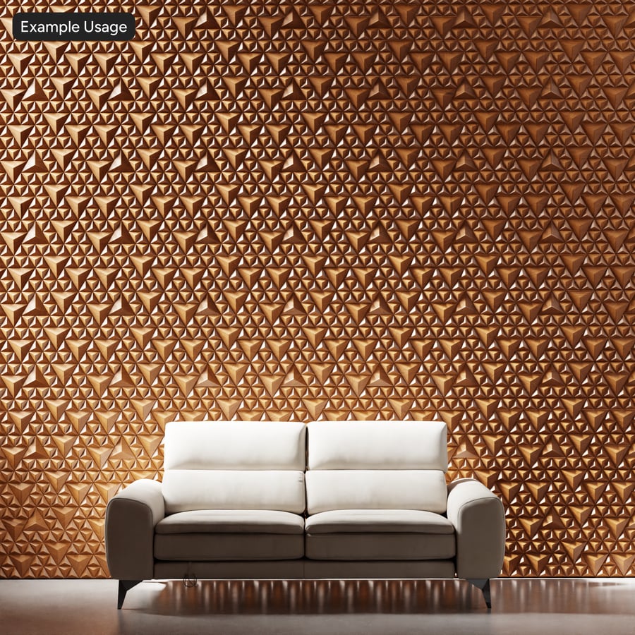 Tekstur Panel Dinding Kayu Ukir Geometris Segitiga, Honey Oak