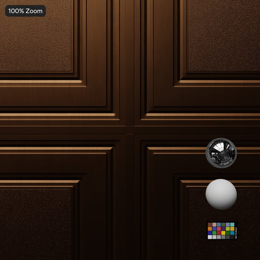 Rough Embossed Faux Metal Vinyl Tile Ceiling Texture, Bronze