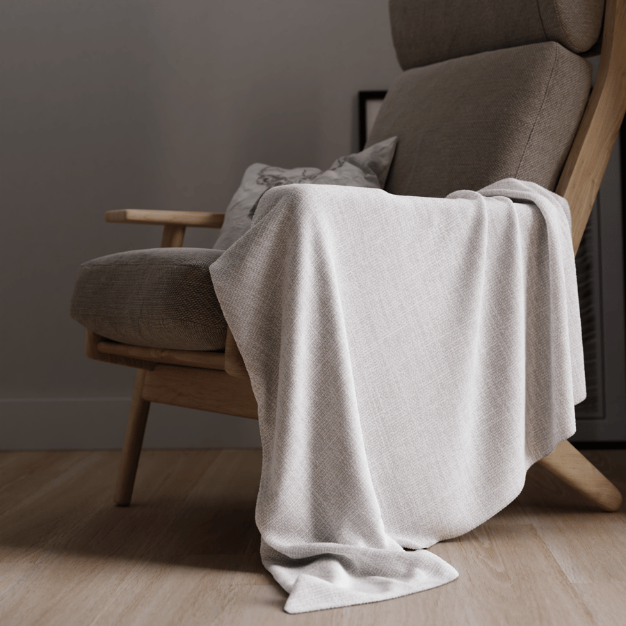 Linen Fabric Texture, White
